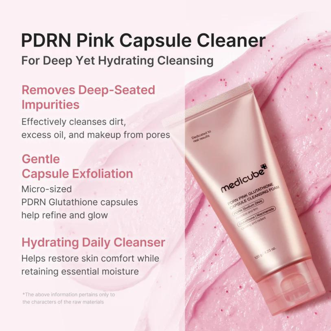 PDRN Pink Glutathione Capsule Cleansing Foam